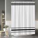 Baocicoo Striped Shower Curtain for Bathroom Minimalism Style Shower Curtain Set Black and White Stripes Shower Curtains Dormitory Cubicle Waterproof Fabric Shower Curtain with Hooks 72x96 Inches