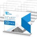 EHWINE 10 Pack Acrylic Sign Holder 8.5 x 11 Horizontal, Double-Sided Stand up Table Top Sign Holders, Clear Acrylic Picture Frame Menu Flyer Paper Holder Display Stand for Office Business Store Wedding Party