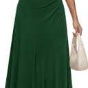 MASCOMODA Summer Casual Sleeveless Maxi Dresses for Women 2026 Spring Ruched A Line Flowy Tank Beach Vacation Long Sundress (Medium, Green)