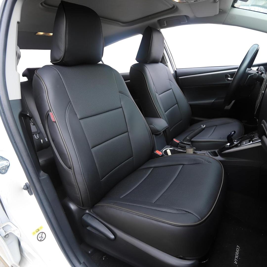 HKZ Fit RAV4 Hybrid Car Seat Cover Set for 2013 2014 2015 2016 2017 2018 Toyota RAV4 Hybrid-Leather(Black)