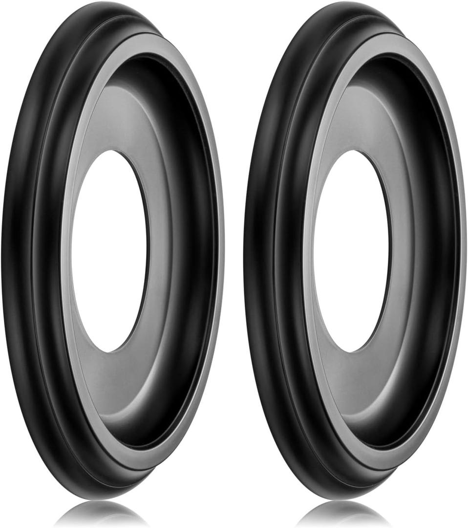 2 Packs Molded Nylon Ceiling Medallion for Light Fixtures and Ceiling Fans,10"OD x 4"ID x 1-2/8 "P (Fits Canopies up to7-1/4") (Black)