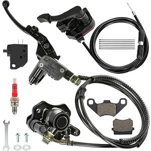 XIKOBY 110cc 125cc ATV Hand Rear Hydraulic Disc Brake Master Cylinder Caliper Kit for Tao Tao Coolster 90cc 70cc Kazuma Roketa Loncin SunL Chinese 4Stroke Quad 4 Wheeler Part with 7/8 Thumb Throttle