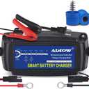 5A 12V Automatic Smart Battery Charger Automotive Maintainer 7-Stages Trickle for Deep Cycle Car Marine Trolling Motor Boat Truck Lawn Mower RV AGM with Terminal Cleaning Brush