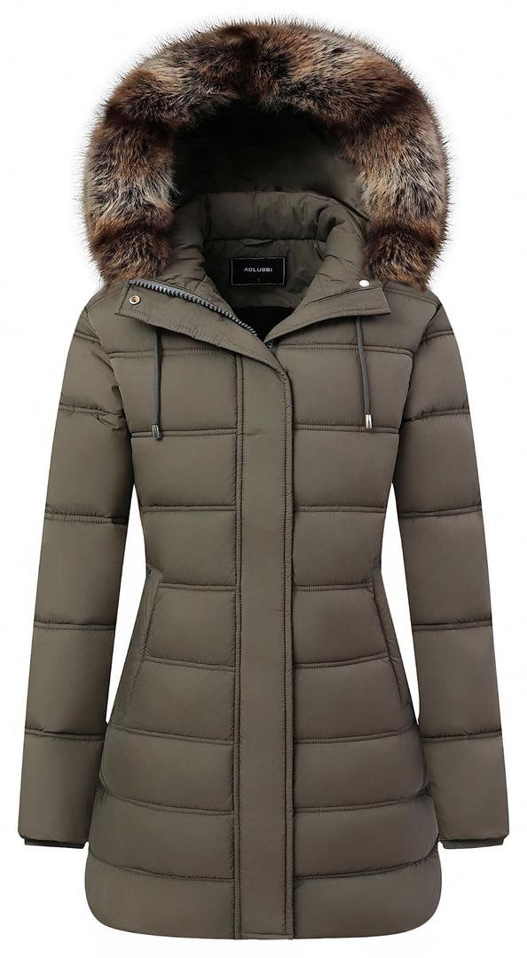 TYBBNY Women's Winter Coat Waterproof Long Puffer Jacket with Detachable Hood-Thermal Insulated Parka, Fleece Lined for Extreme Cold, Daily Commute & Outdoor
