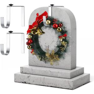 Blulu 7'' to 11'' Metal Headstone Wreath Hanger Christmas Memorial Day Adjustable Flower Wreath Holder Stands Gravestone Marker Cemetery Tombstone Saddles(2 Pcs)