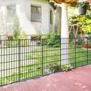 FOREHOGAR Metal Garden Fence with Gate 40in (H) x 11.7ft (L), 1 Gate + 4 Panels Dog Fence Border Fence Animal Barrier, No Dig Garden Fencing for Yard Flower Bed Lawn Patio Outdoor, PIN402805G Black