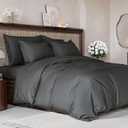 Duvet Cover Full Size Set - Extra Soft Full Size Duvet Cover 80 x 90 with 2 Pillow Shams - Hotel Luxury Easy Care and Fade Free with Zipper Closures & Ties - Comfy Breathable Bedding Set (Charcoal) (08 - Charcoal (No Comforter))