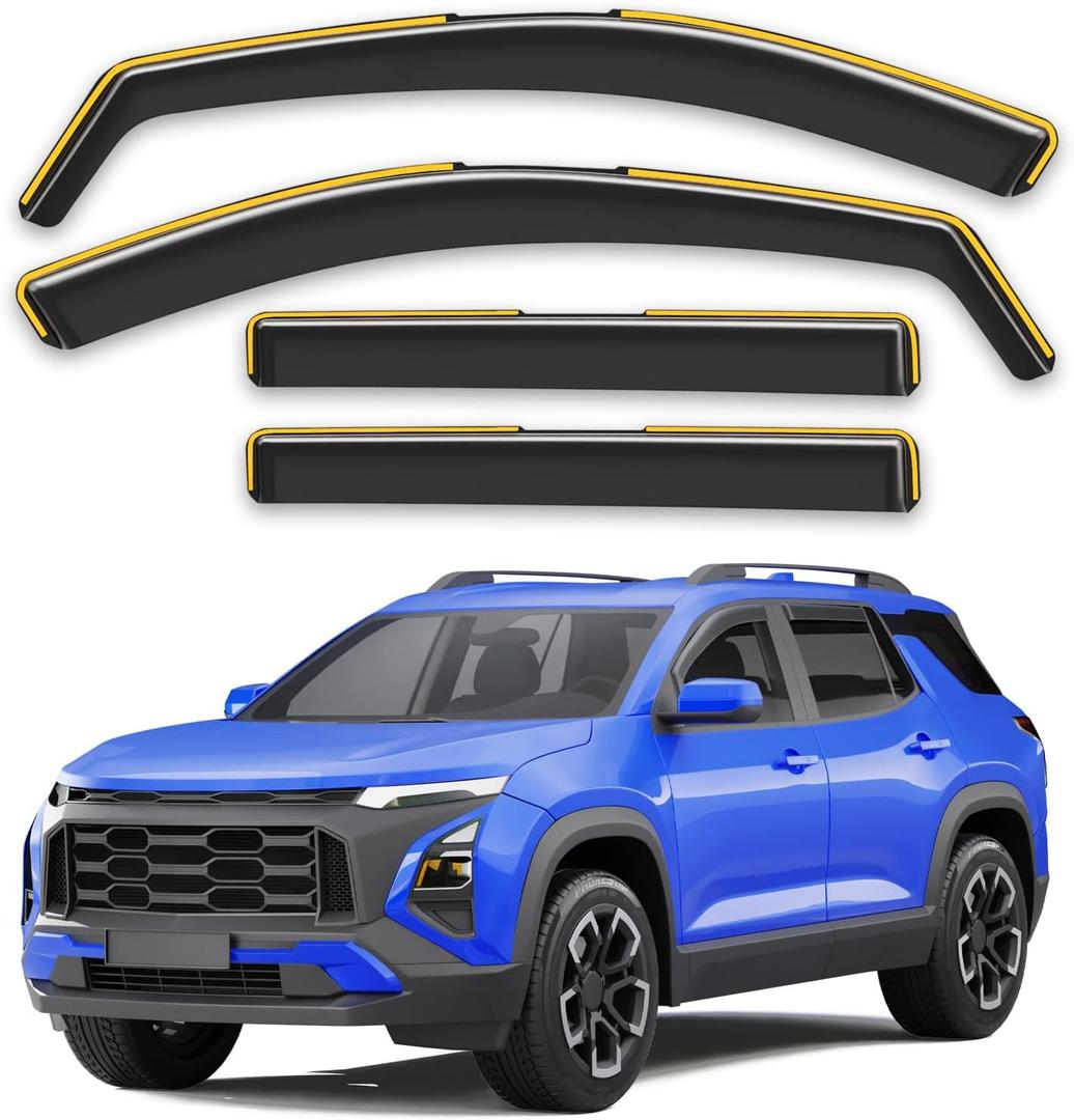 in-Channel Rain Guards Fit for Chevy Equinox 2025 2026,Window Rain Guards for Chevrolet Equinox 25 26,Visors Vent Visors Window Deflector Vent Shades Car Accessories -4 pcs
