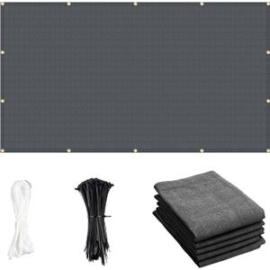 Cool Area Sun Shade Cloth with Grommets 3/4/6/8/10/12/16/20 FT Shade Panel Shade Tarp Screen Fabric for Outdoor Patio Pergola Cover Deck Garden, 6x10 FT, Dark Grey