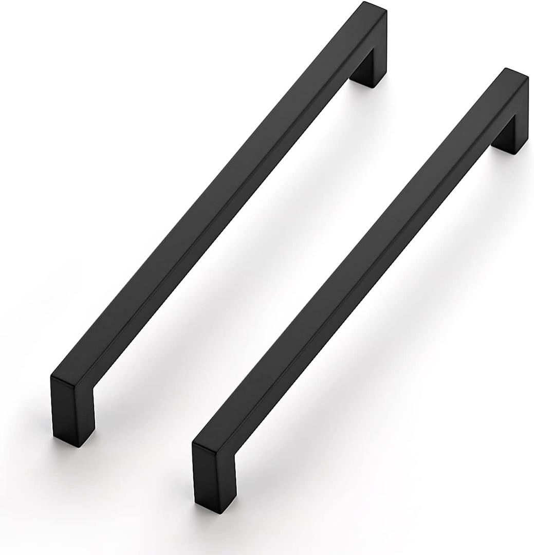 Ravinte 3 Pack 8-4/5 Inch Kitchen Square Cabinet Handles Matte Black Cabinet Pulls Black Drawer Pulls Kitchen Cabinet Hardware Kitchen Handles