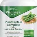 Life Extension Wellness Code Plant Protein Complete & Amino Acid Complex (Vanilla), Plant-Based Protein Powder Plus branched-Chain Amino acids, Gluten-Free, Non-GMO, Vegetarian, 450 Grams