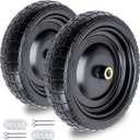 13" Flat Free Wheels, 4.00-6 Tire Flat Free 2-Pack with 3/4" Bearings 2.1" Offset Hub for Gorilla Cart, Wheelbarrow, Garden Cart, Trolleys, Hand Trucks & Yard Trailers