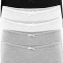 Womens Cotton Underwear Boy Shorts for Women Stretch Comfort Boxer Briefs Ladies Knot Panties 3/6 3901 (Medium, Set-bwg)
