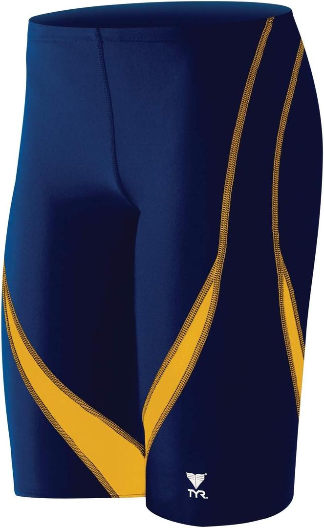 TYR Mens Alliance Splice Jammer Swimsuit (26, Navy/Gold)