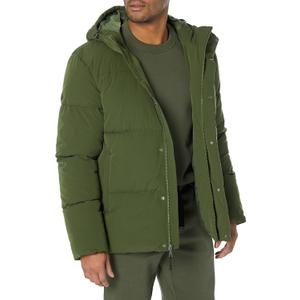 Amazon Essentials Mens Mid-Length Hooded Puffer Coat (in Big & Tall) (X-Small, Dark Olive)