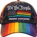 We The People Means Everyone Hat Gay Pride Rainbow Month Hat Adjustable Baseball Cap Unisex Men&Women