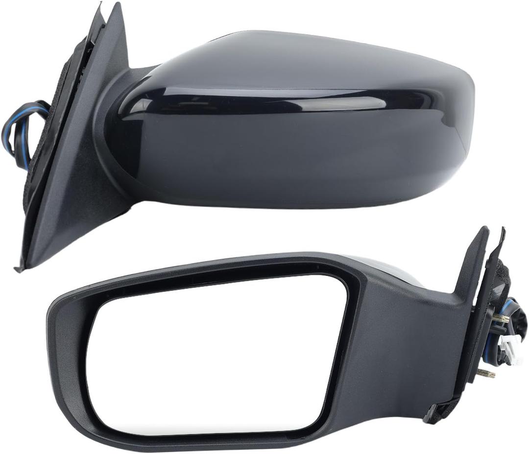 Left Driver Black Side Mirror Compatible with Nissan Altima 2013-2018 Sedan Power Glass/Non-Folding/Non-Heated Door Mirrors Outside Rear View Mirror Replace # 963023TH0A
