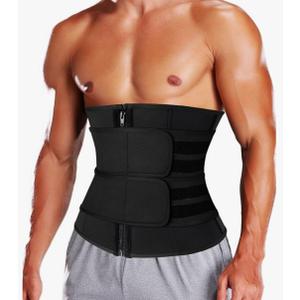 KIWI RATA Mens Workout Waist Trainer Corset Neoprene Sauna Sweat Trimmer Cincher Belt Extra Belly Compression Belts,M
