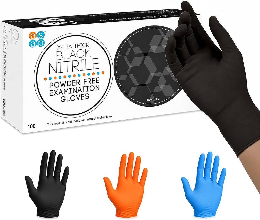 Nitrile Gloves Disposable Latex Free | Powder Free, Food Safe, Kitchen & Medical - Cleaning & Tattoo Supplies (S)