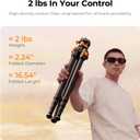 K&F CONCEPT 60" Carbon Fiber Travel Tripod for Camera, 2.0lb Ultra-Lightweight with Flexible Center Axis, Low Profile 360° Pan Tilt Ball Head, Arca QR Plate, Max Load 13.2lb