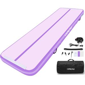Inflatable Air Gymnastics Mats for Tumbling, 10ft/13ft/16ft/20ft Tumble Track Tumbling Mats for Kids, 4/8 Inches Thick Training Mat with Electric Pump Gymnastics Equipment for Kids Mat (Pink&Purple) Inflatable Air Gymnastics Mats for Tumbling, 10ft/13ft/16ft/20ft Tumble Track Tumbling Mats for Kids, 4/8 Inches Thick Training Mat with Electric Pump Gymnastics Equipment for Kids Mat (Pink&Purple)
