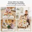 GROWNSY Wooden Baby Walker with Wheels, 3-in-1 Sit-to-Stand Baby Walker with Adjustable Speed, Montessori Push Walker with 7-in-1 Removable Activity Panel, First Birthday Gifts for Boys & Girls