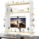 Desktop Organizer Shelf, Large Space Desktop Organizer Shelf for Dormitory, Book Shelf, Computer Monitor Storage Stand, White