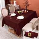 MEANMOY 2 Pack Burgundy 210 GSM Water & Stain Resistant Square Tablecloth - Solid 54 x 54 Inch Rectangle Table Cloth in Wrinkle Free Washable Wipe Clean Polyester for Wedding, Party, Banquet (2 Pcs)