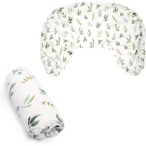 Boppy Nursing Pillow Cover, Organic Green Leaves, Single Cover, Easy-On Slipcover with Gentle 100% Organic Cotton Fabric for The Redesigned Nursing Pillow