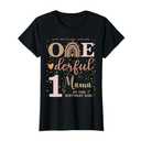 Mama Isn't She Onederful 1st Birthday Neutral Boho Rainbow T-Shirt 3XL, Black