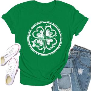 St Patricks Day Shirt Women Saint Patricks Day Shirts Irish Shamrock Tee Top (Large, Green1)