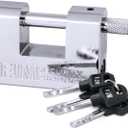 FJM SPSA60-KD D-Style High Security Padlock, Home Improvement Anti Theft Trailer Lock, Bike Lock, & Door Lock. Also for Outdoor Storage Shed, Includes Master Lock Set, Keyed Different, 2 3/8" (60mm)
