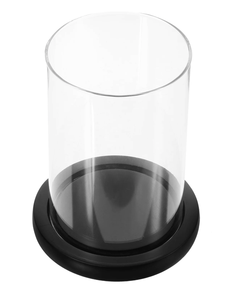 3 Pcs Tall Glass Candle Holder Wedding Centerpiece Clear Glass Candle Tube With Wood Base