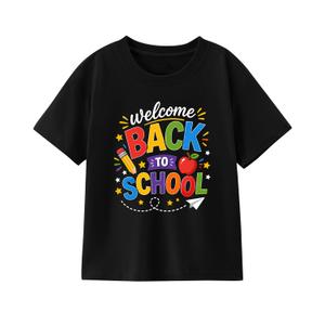 First Day of School Shirt Girls Boys Back to School Pre-K Shirt First Grade Funny Short Sleeve Tee Cotton