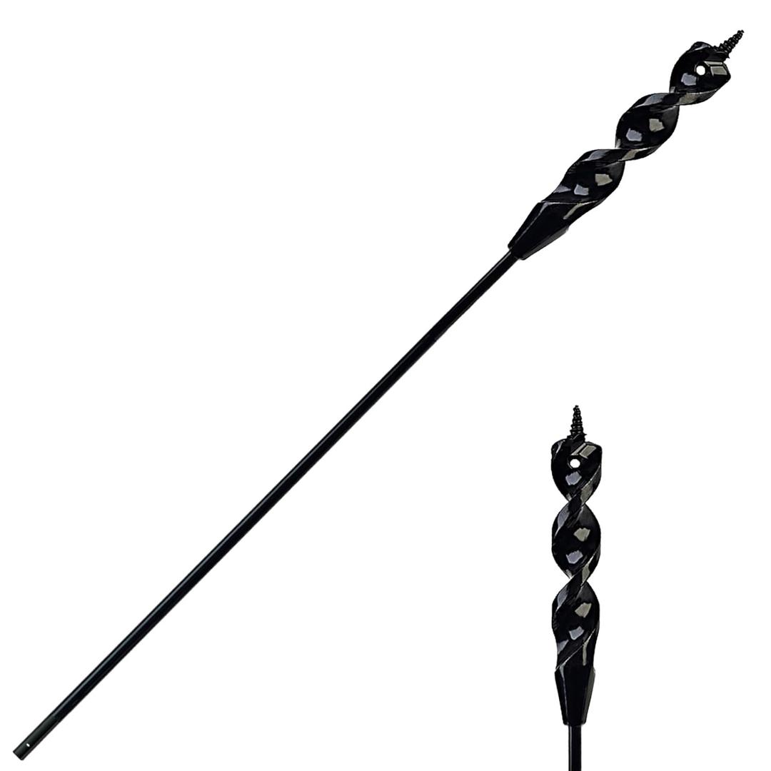 DKIBBITH Flexible Installer Drill Bit for Pulling Wires Through Walls Ceilings and Sidewalks,54-Inch Long, 1-Inch Auger with a Fish Eye Hole and Screw Point, 1/4" 3-Flat Anti-Slip Shank.