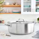 Winco Commercial-Grade Stainless Steel Brazier with Lid, 20 Quart