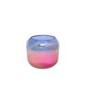 HD 6oz Iridescent Short Rounded Glass Candle Blue