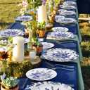 Kochorie 36 Pieces White & Blue Floral Disposable Plastic Plates, 10.25" and 7.5" Dinner and Dessert Plates Serving Dish Tray Heavy Duty Party Tableware Supplies for Weddings Birthdays