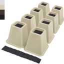 6 Inch Heavy Duty Bed Risers, Furniture Risers for Desk, Chair, Table or Sofa, Couch Lift Risers, Supports up to 2200 lbs per Leg(8 Pack Beige)