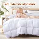 Cosybay Full Size Feather Down Fiber Comforter - Ultra Soft 100% Cotton Duvet Insert, All Season Hotel Luxury Bedding with Corner Tabs, 82"x86" White