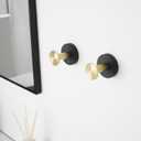 Hiendure Towel Hook Gold Black Robe Hook 4pcs - Wall Mounted Bathroom Towel Hook Clothes Coat Hook for Living Room Kitchen Heavy Duty Door Hanger Stainless Steel