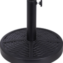 Outsunny 21 lbs. Market Umbrella Base Holder 18" Heavy Duty Round Parasol Stand with Rattan Design for Patio, Black