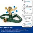 Hourleey Impact Pulsating Sprinklers for Yard - Heavy Duty Lawn Sprinkler with Metal Base, Adjustable Rotating 360 Degree for Large Area Garden, Coverage up to 5,800 Sq. Ft