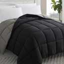 Cosybay Down Alternative Comforter (Black/Grey, Full) - All Season Soft Quilted Full Size Bed Comforter - Duvet Insert with Corner Tabs -Winter Summer Warm Fluffy, 82x86 inches