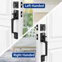 Matte Black Double Front Door Handle Set, French Door Locks for Double Doors with Smooth Deadbolt & Dummy Handle, Double Door Lock Easy to Install, Durable Construction for Front Door
