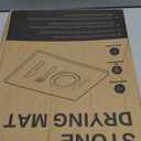 Large Stone Dish Drying Mat for Kitchen Counter,Quick Dry Stone Dishes Mats,Marbled Water Absorbing Diatomaceous Earth Drying Pad for Countertop Bottles Utensils Cups(Yellow White 24"x16"&8"x4")