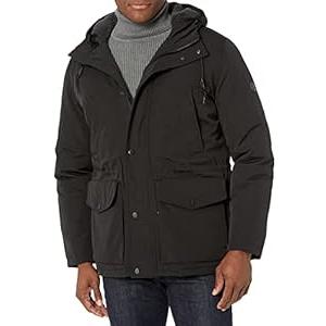 London Fog Men's Faux Sherpa Lined Parka, Black, XXL London Fog Men's Faux Sherpa Lined Parka, Black, XXL