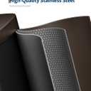 GarveeHome Stainless Steel Kitchen Trash Can, 13 Gal / 50 L Step-On Garbage Bin with Soft Close Lid, Large Rustproof Metal Trash Can for Kitchen, Brown