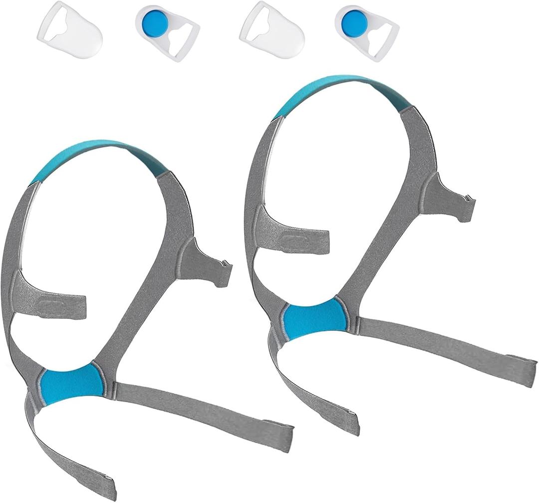 Airfit F20 Headgear Medium with Clips, 2-Pack Replacement CPAP Mask Headgear Straps with Clips CPAP Supplies for Airfit/AirTouch F20 (Without Mask)
