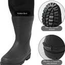 BASSDASH Mens Neoprene Waders Black Reeds Camo for Fishing Hunting with Rubber Boots Foot Waterproof Chest Waders